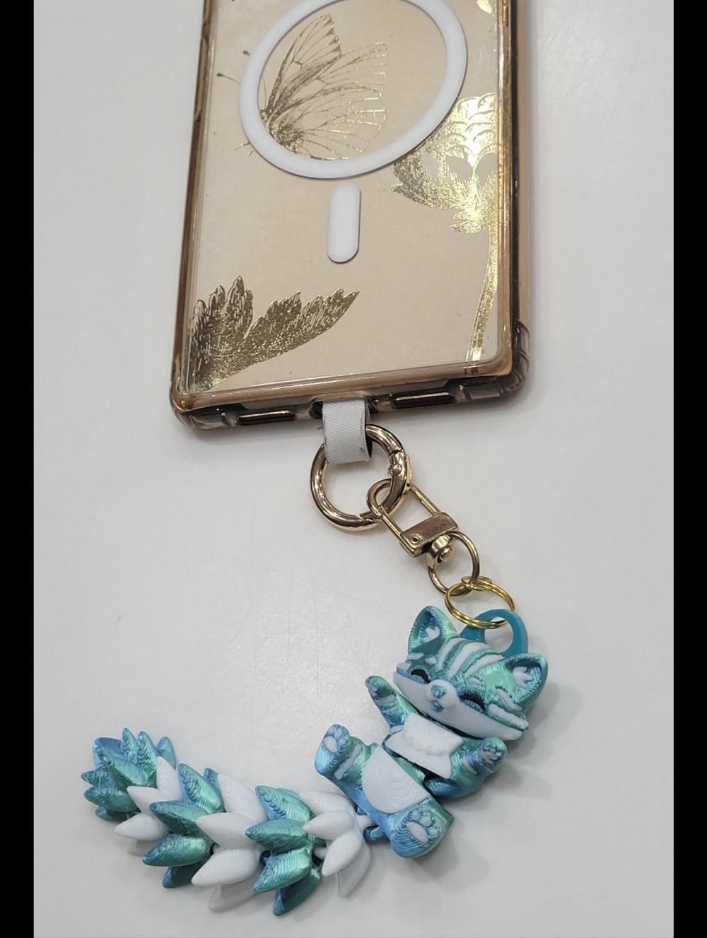 Fluffy Cat Fidget Keychain | 3D Printed Articulated Kitty Phone Backpack Charm - Picture 4 of 7